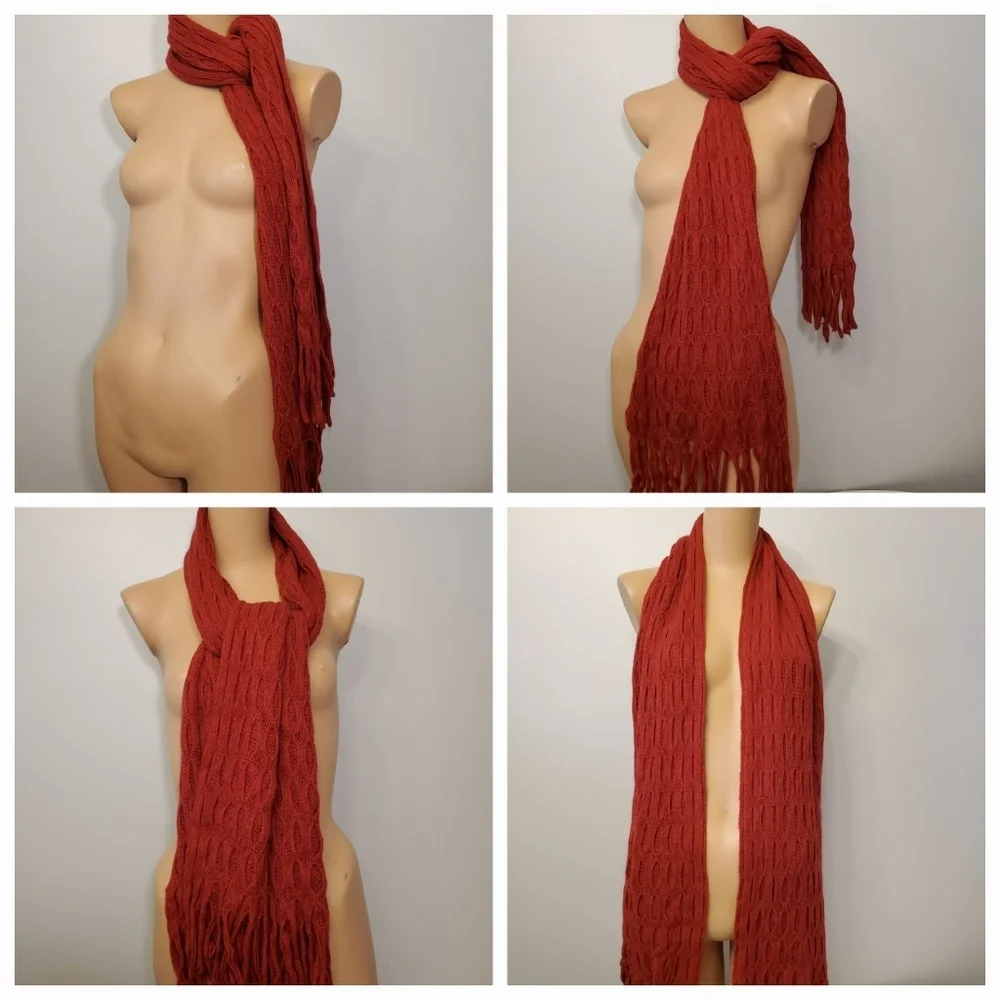 Deep Red Knitted scarf